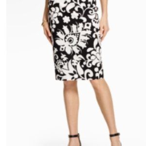 Talbots black pattern skirt 14